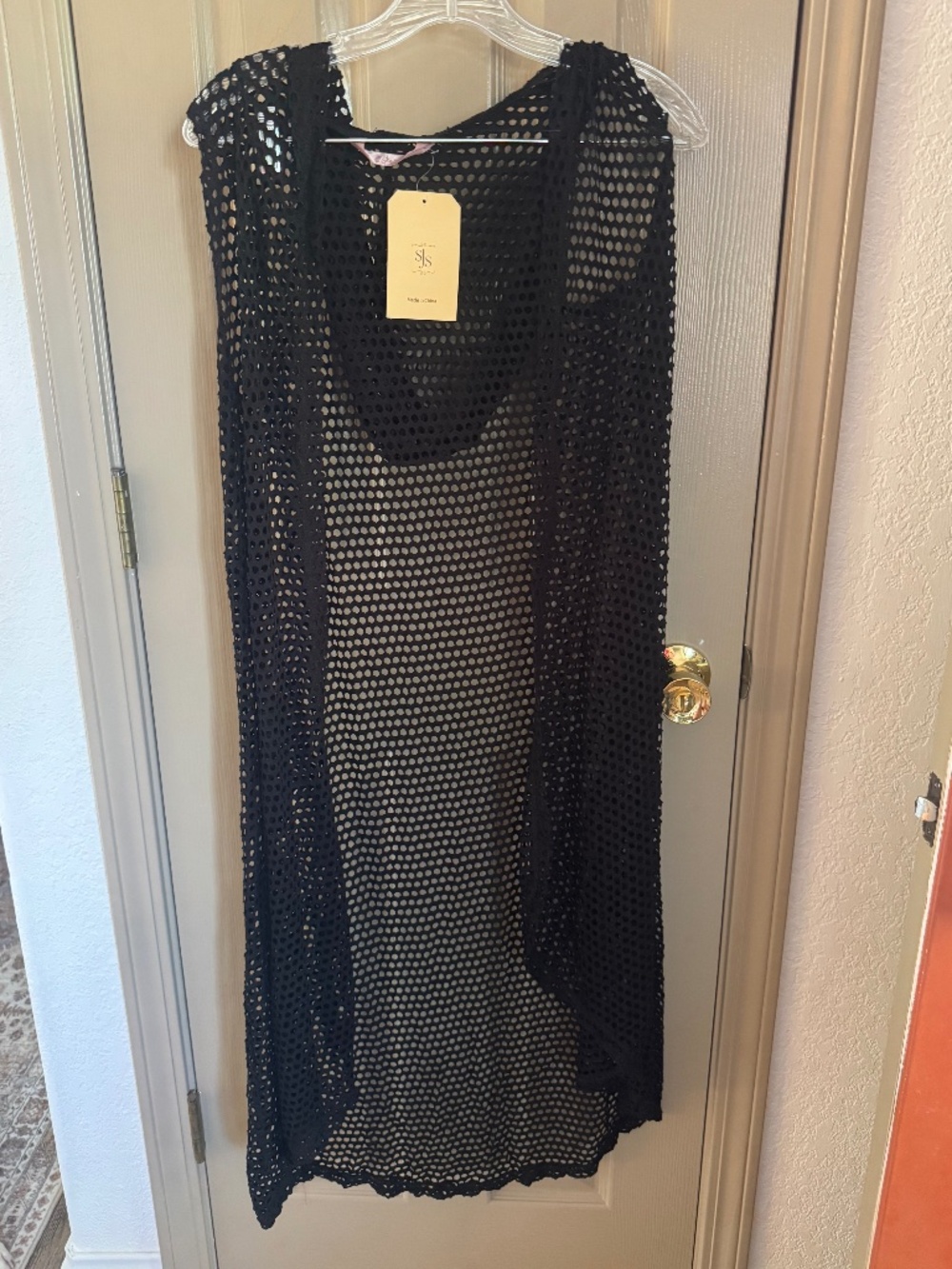 NWT SJS black swim cover up Sz 1X